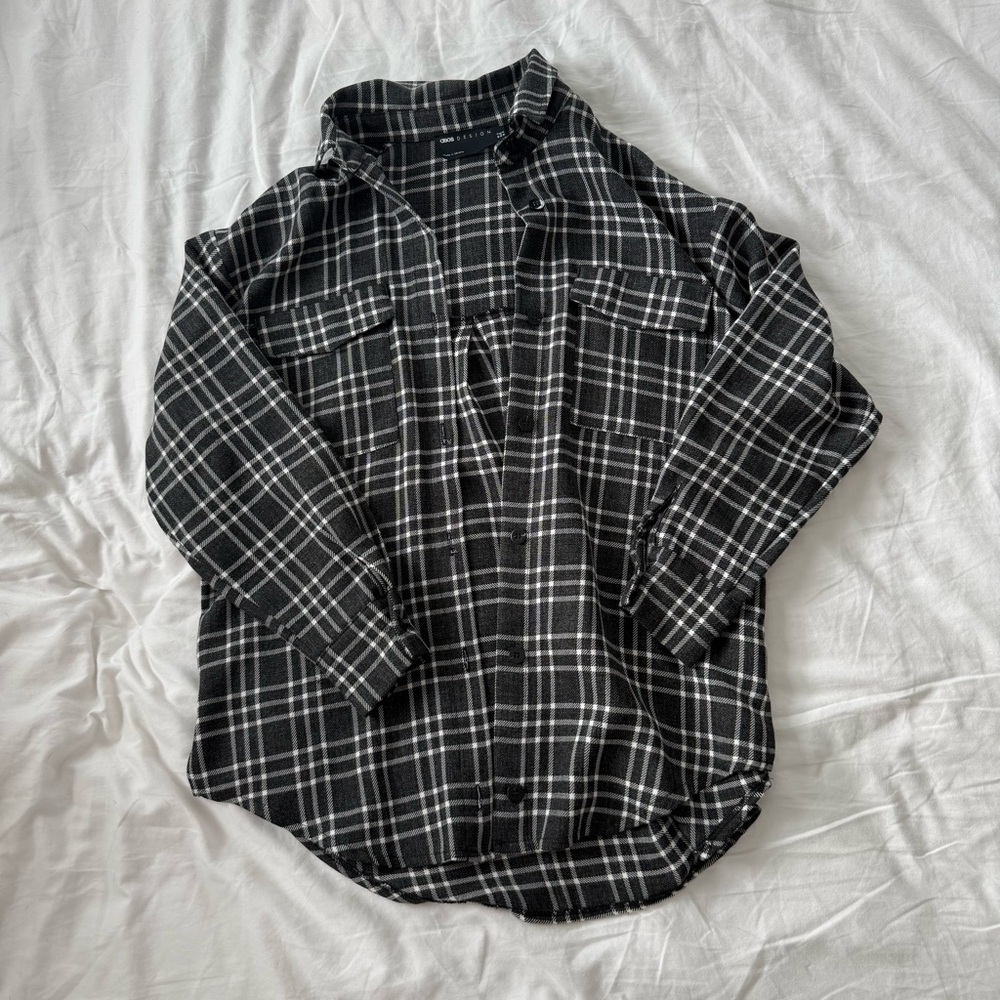 ASOS Black and White Plaid Button Down Shirt